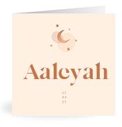 Geboortekaartje naam Aaleyah m1