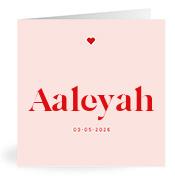 Geboortekaartje naam Aaleyah m3