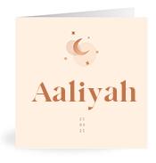 Geboortekaartje naam Aaliyah m1