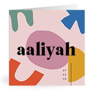 Geboortekaartje naam Aaliyah m2