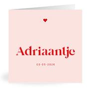 Geboortekaartje naam Adriaantje m3