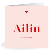 Geboortekaartje naam Ailin m3