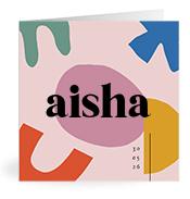 Geboortekaartje naam Aisha m2