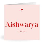 Geboortekaartje naam Aishwarya m3