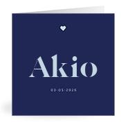 Geboortekaartje naam Akio j3