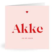 Geboortekaartje naam Akke m3