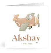 Geboortekaartje naam Akshay j1