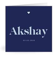 Geboortekaartje naam Akshay j3