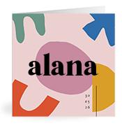 Geboortekaartje naam Alana m2