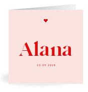 Geboortekaartje naam Alana m3