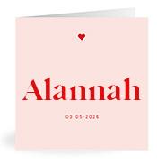 Geboortekaartje naam Alannah m3