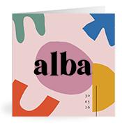 Geboortekaartje naam Alba m2