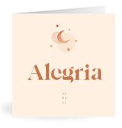 Geboortekaartje naam Alegria m1