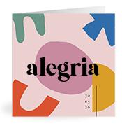 Geboortekaartje naam Alegria m2