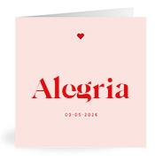 Geboortekaartje naam Alegria m3