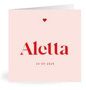 Geboortekaartje naam Aletta m3