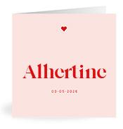 Geboortekaartje naam Alhertine m3