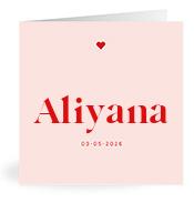 Geboortekaartje naam Aliyana m3