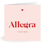 Geboortekaartje naam Allegra m3