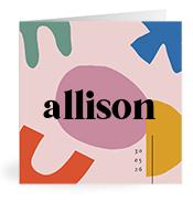 Geboortekaartje naam Allison m2