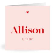Geboortekaartje naam Allison m3