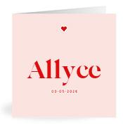 Geboortekaartje naam Allyce m3