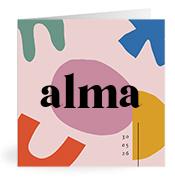 Geboortekaartje naam Alma m2