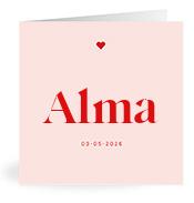 Geboortekaartje naam Alma m3