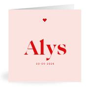 Geboortekaartje naam Alys m3