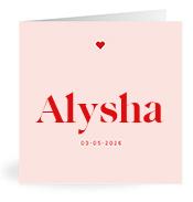 Geboortekaartje naam Alysha m3