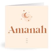 Geboortekaartje naam Amanah m1