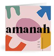 Geboortekaartje naam Amanah m2