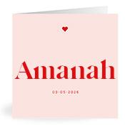 Geboortekaartje naam Amanah m3