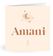 Geboortekaartje naam Amani m1