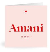 Geboortekaartje naam Amani m3