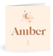 Geboortekaartje naam Amber m1