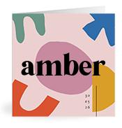Geboortekaartje naam Amber m2