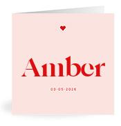 Geboortekaartje naam Amber m3