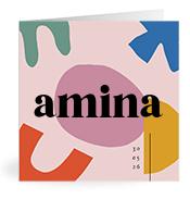 Geboortekaartje naam Amina m2