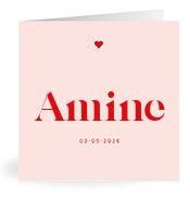 Geboortekaartje naam Amine m3