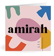 Geboortekaartje naam Amirah m2