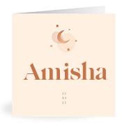 Geboortekaartje naam Amisha m1