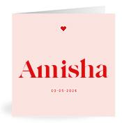 Geboortekaartje naam Amisha m3