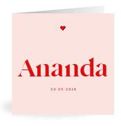 Geboortekaartje naam Ananda m3