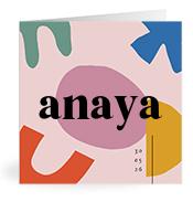 Geboortekaartje naam Anaya m2