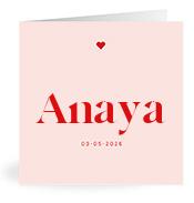 Geboortekaartje naam Anaya m3