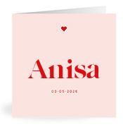Geboortekaartje naam Anisa m3