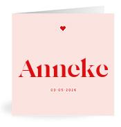 Geboortekaartje naam Anneke m3
