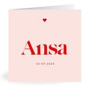 Geboortekaartje naam Ansa m3