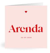 Geboortekaartje naam Arenda m3